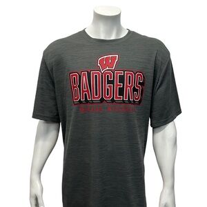 Wisconsin Badgers Gray Red Graphic College Football Game Day Shirt Size 3XL XXXL